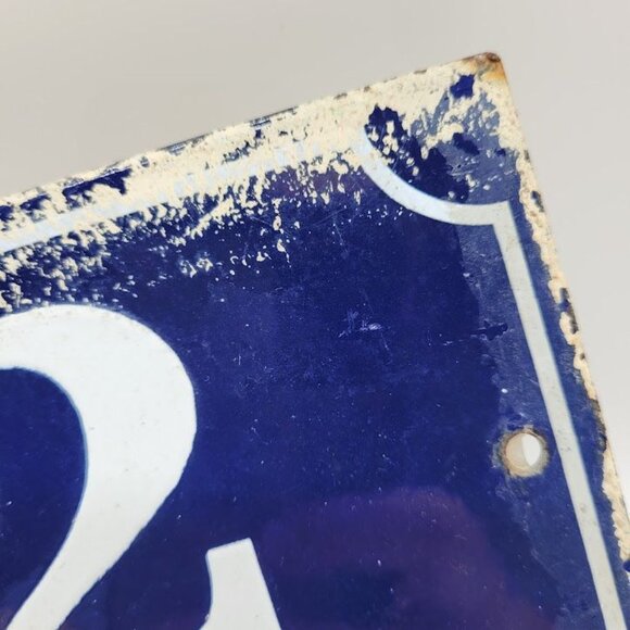 Vintage French Blue Enamel House Number 2 Plaque Sign Address Cottagecore Paris - Picture 3 of 6